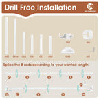 SUNALLY Room Divider Curtain Rod, No Drilling Room Separator for Space Partition