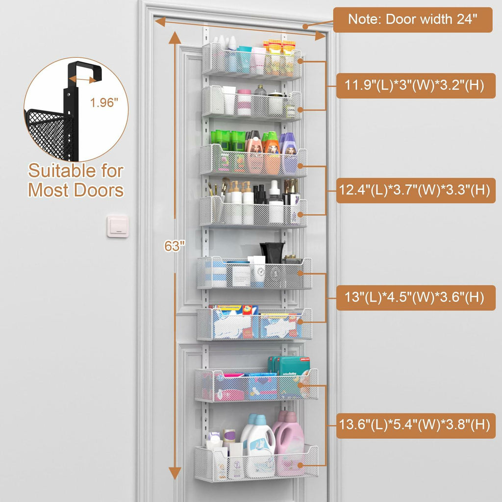 VyGrow Over The Door Organizer, 8-tier Metal Door Organizer Hanging with