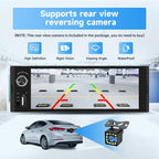 Pyniro Single Din Car Stereo, 6.36 Inch CarPlay & Android Auto HD IPS Touchscreen Radio with Bluetooth with Backup Camera, Support USB Type-C Charging/USB/Microphone/FM/EQ