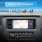 Pyniro Single Din Car Stereo, 6.36 Inch CarPlay & Android Auto HD IPS Touchscreen Radio with Bluetooth with Backup Camera, Support USB Type-C Charging/USB/Microphone/FM/EQ