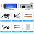 Pyniro Single Din Car Stereo, 6.36 Inch CarPlay & Android Auto HD IPS Touchscreen Radio with Bluetooth with Backup Camera, Support USB Type-C Charging/USB/Microphone/FM/EQ