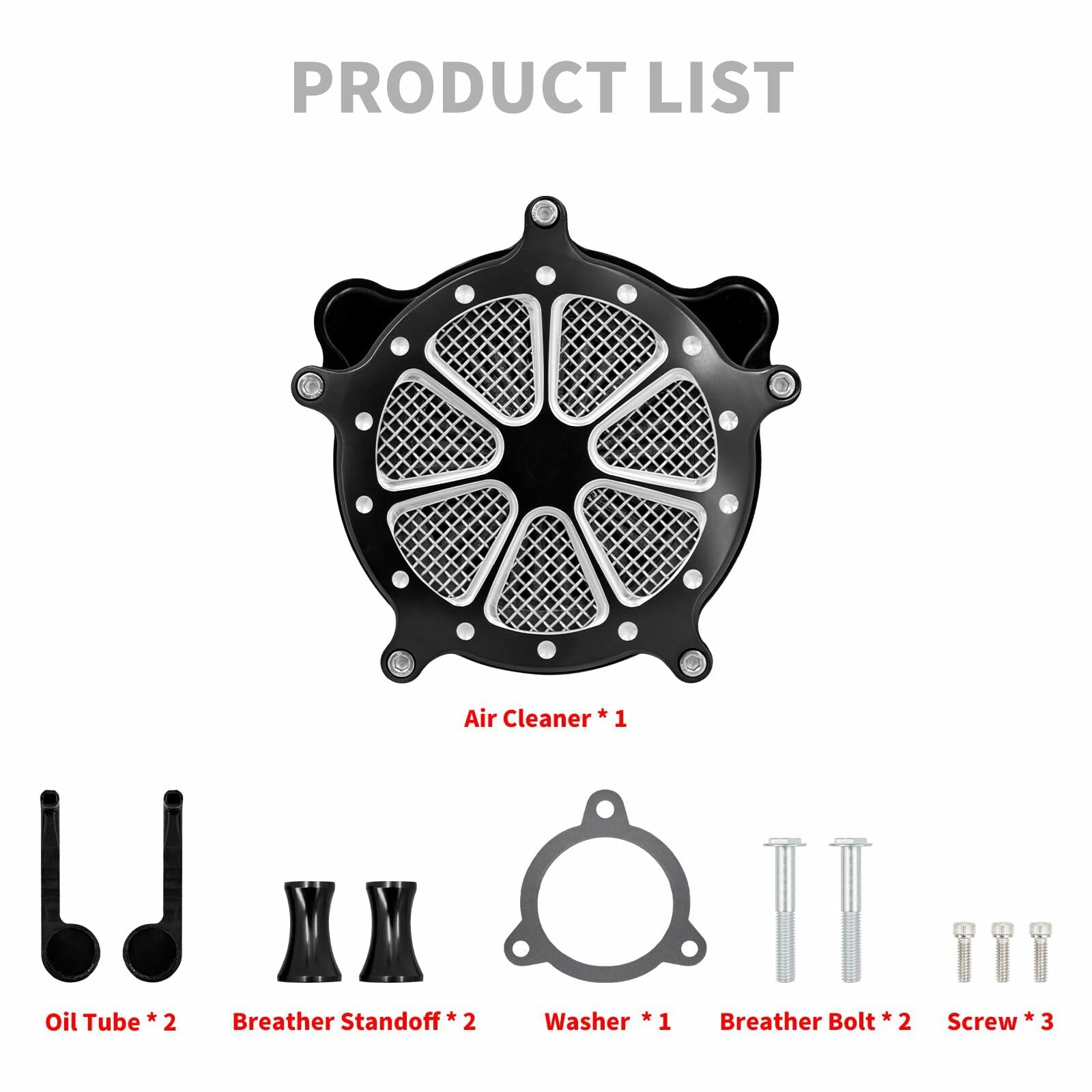 HDBUBALUS Motorcyle Air Cleaner Air Filter Kit Fit For Harley Softail 2016-2017