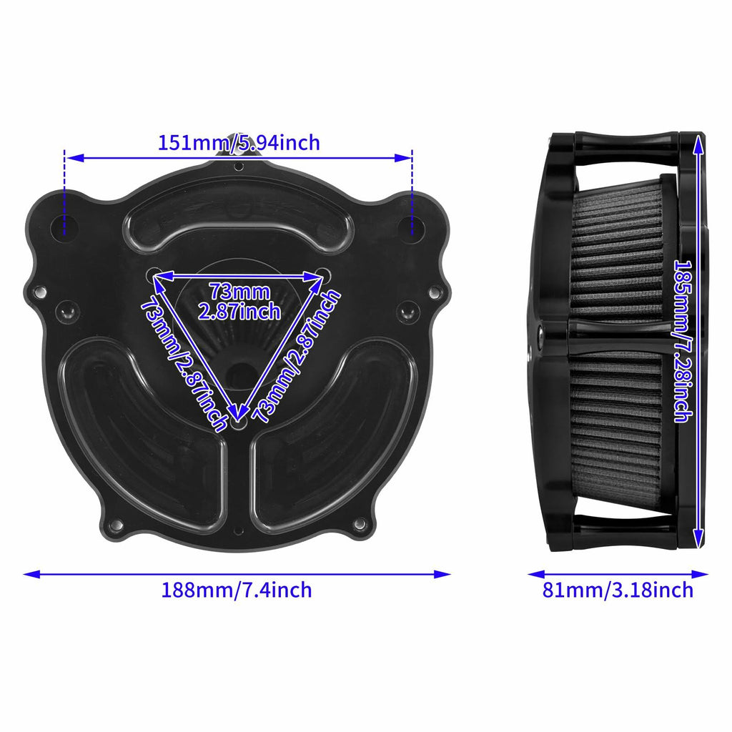 HDBUBALUS Motorcyle Air Cleaner Air Filter Kit Fit For Harley Softail 2016-2017