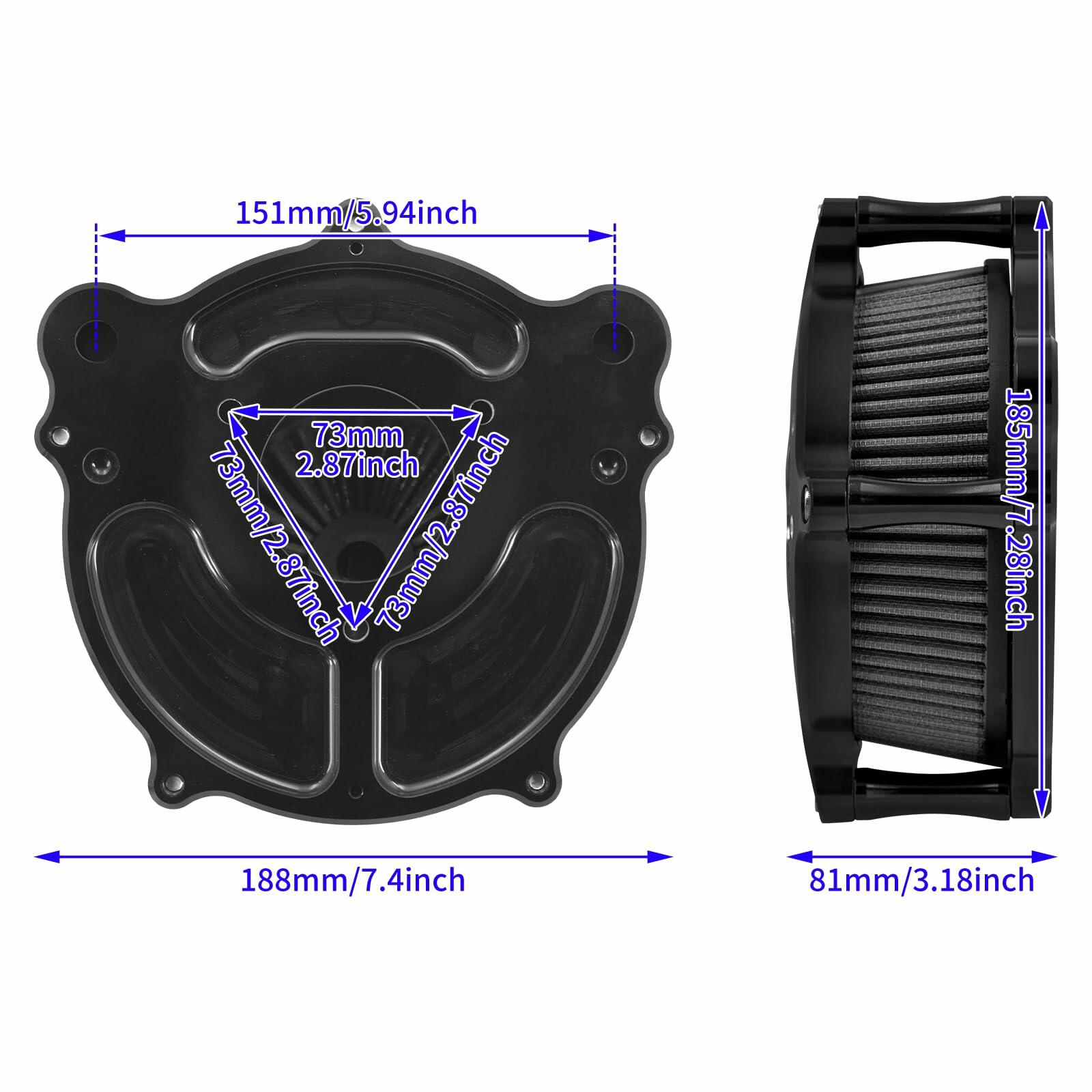 HDBUBALUS Motorcyle Air Cleaner Air Filter Kit Fit For Harley Softail 2016-2017