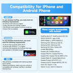 Pyniro Single Din Car Stereo, 6.36 Inch CarPlay & Android Auto HD IPS Touchscreen Radio with Bluetooth with Backup Camera, Support USB Type-C Charging/USB/Microphone/FM/EQ