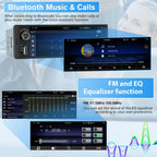 Pyniro Single Din Car Stereo, 6.36 Inch CarPlay & Android Auto HD IPS Touchscreen Radio with Bluetooth with Backup Camera, Support USB Type-C Charging/USB/Microphone/FM/EQ