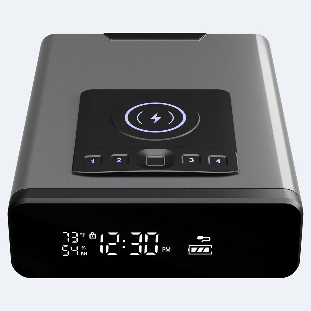 Mboko Biometric Discreet Gun Safe with 12-Hour Time Clock Display, Wireless