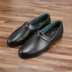 PAMIR Men's Genuine Leather Opera Slippers with Memory Foam Insole and Leather
