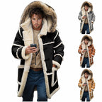 YSERB Men XL Shearling Coats with Hood Faux Suede Leather Jacket Thicken Sherpa