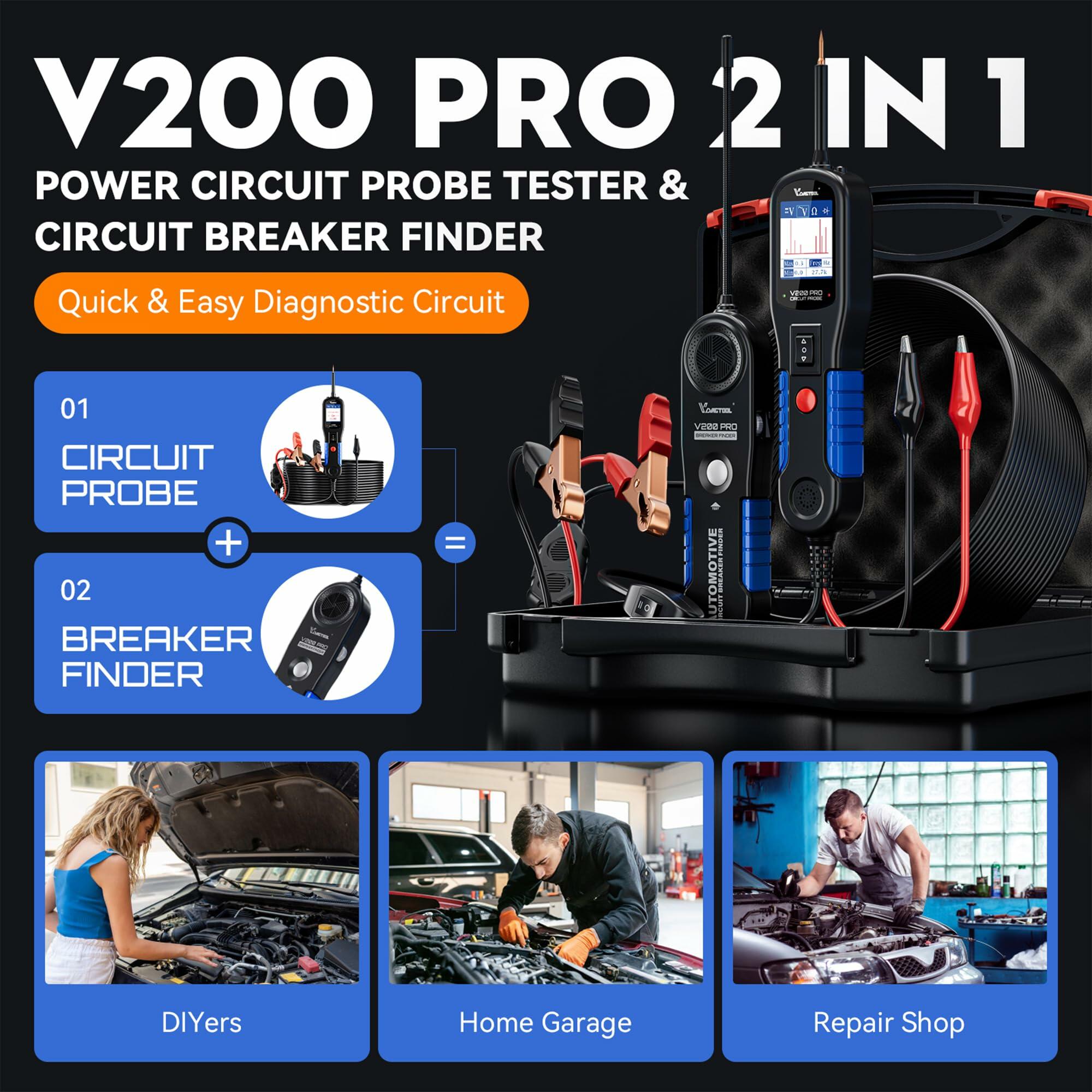 VDIAGTOOL V200 Pro Automotive Circuit Tester, Power Circuit Probe Tester Breaker