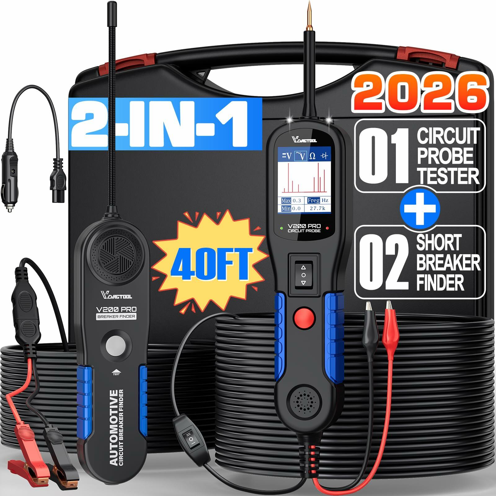 VDIAGTOOL V200 Pro Automotive Circuit Tester, Power Circuit Probe Tester Breaker