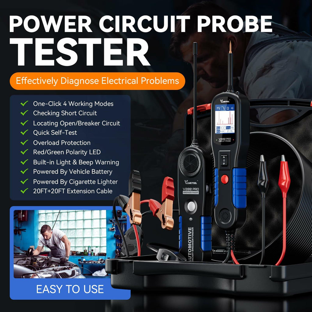 VDIAGTOOL V200 Pro Automotive Circuit Tester, Power Circuit Probe Tester Breaker
