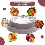 Trendables Disposable Plates For Party Supplies | Burgundy Floral Plastic Plates