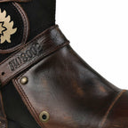 OSSTONE Moto Boots for Men Fashion Zipper-up Leather Chukka Boots Casual Shoes