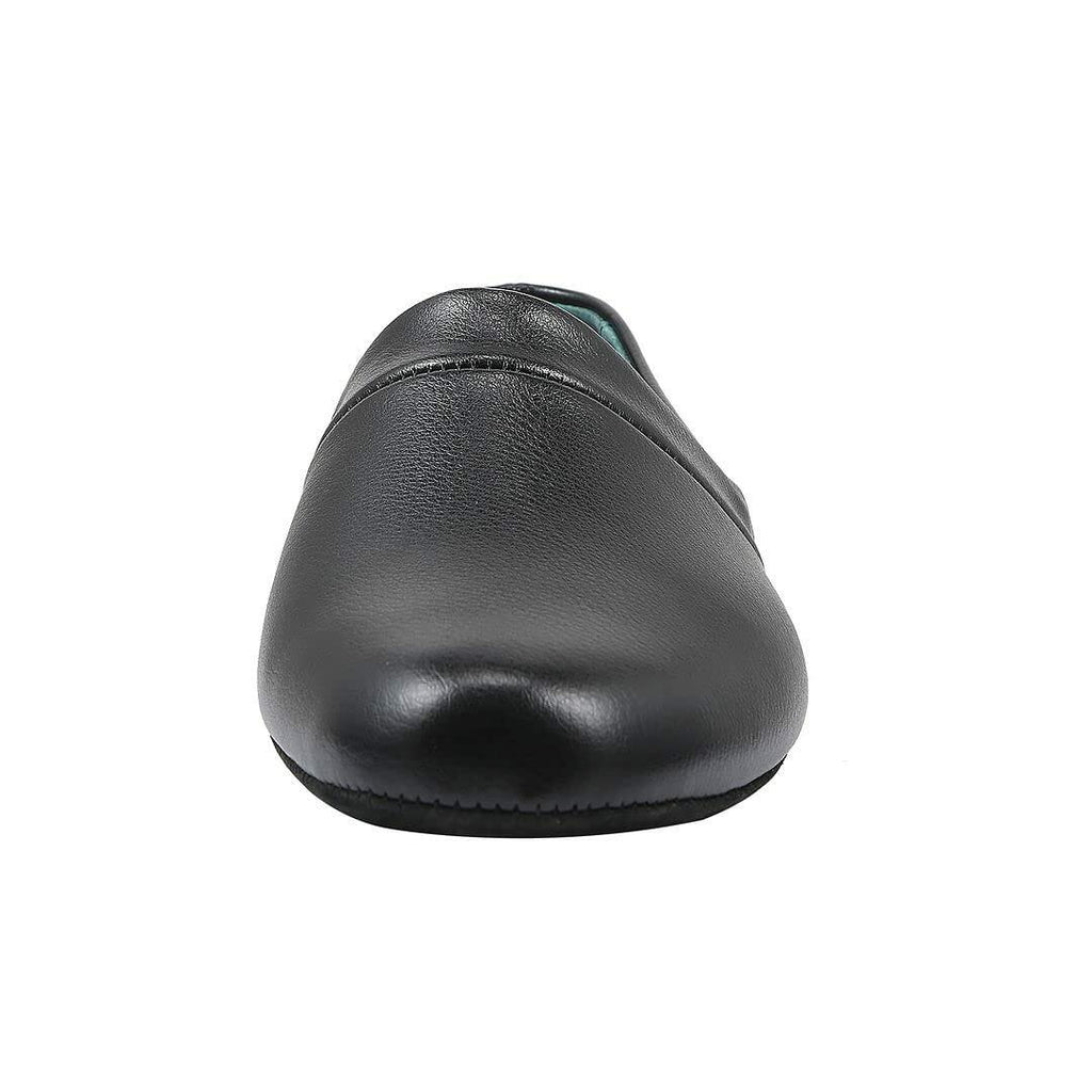 PAMIR Men's Genuine Leather Opera Slippers with Memory Foam Insole and Leather