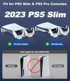 NinJoyGo PS5 Pro Horizontal Stand for PS5 Pro/Slim Consoles, Dual Controller