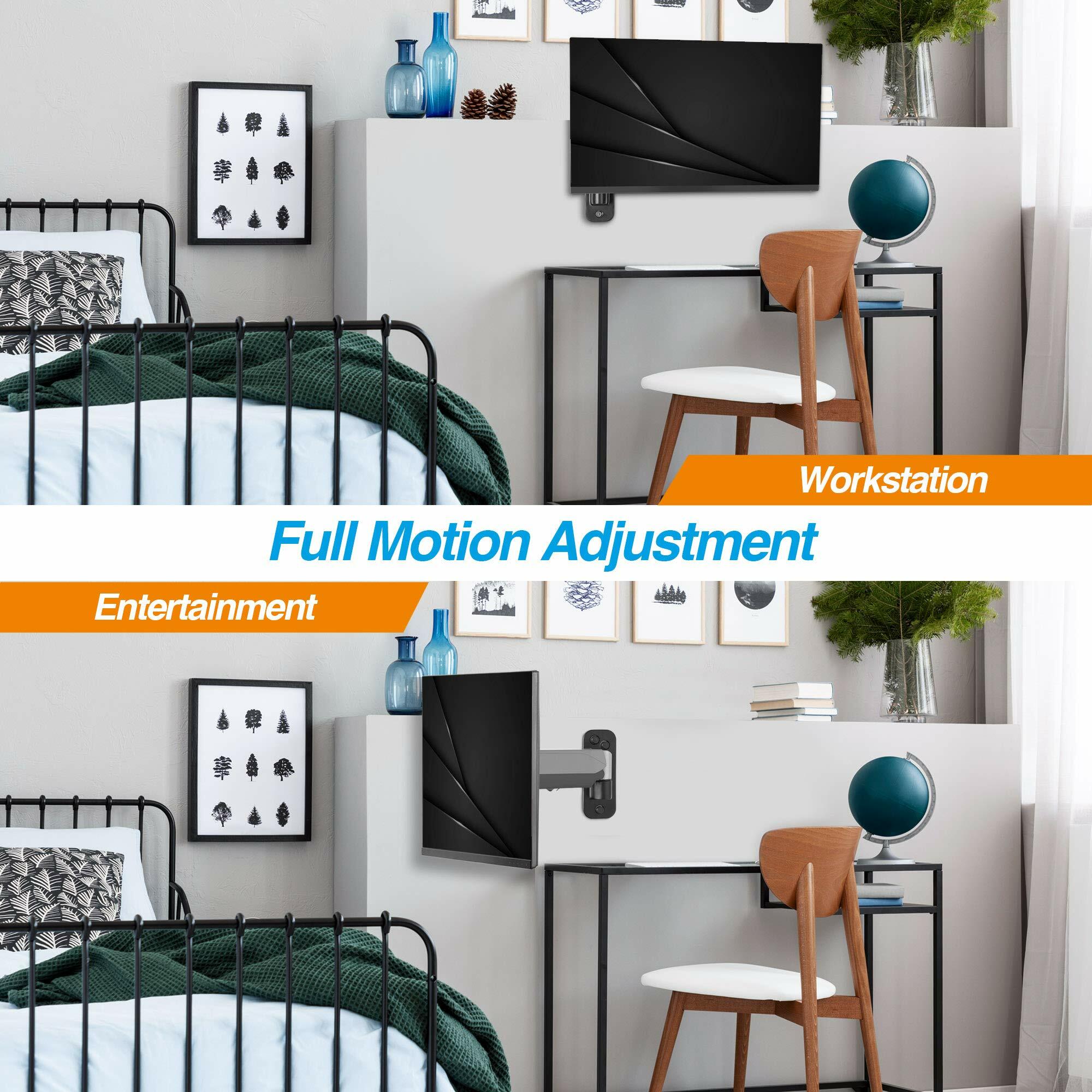 AVLT Dual 13"-32" Monitor Wall Mount fits Two Flat/Curved Computer Screen to