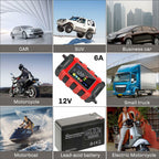 Lithium Battery Charger 12v lifepo4, 6A Lithium Lead Acid Car Trickle Charger,