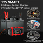 Lithium Battery Charger 12v lifepo4, 6A Lithium Lead Acid Car Trickle Charger,