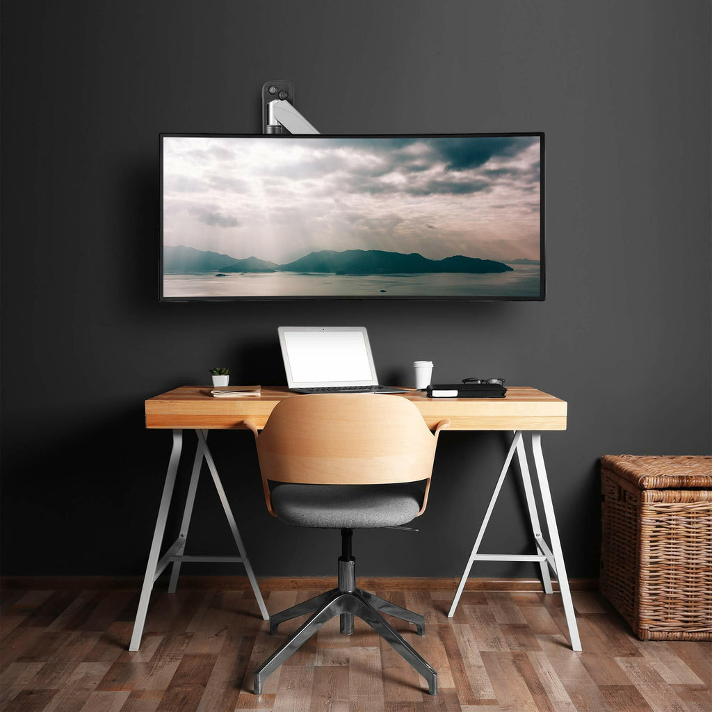 AVLT Dual 13"-32" Monitor Wall Mount fits Two Flat/Curved Computer Screen to