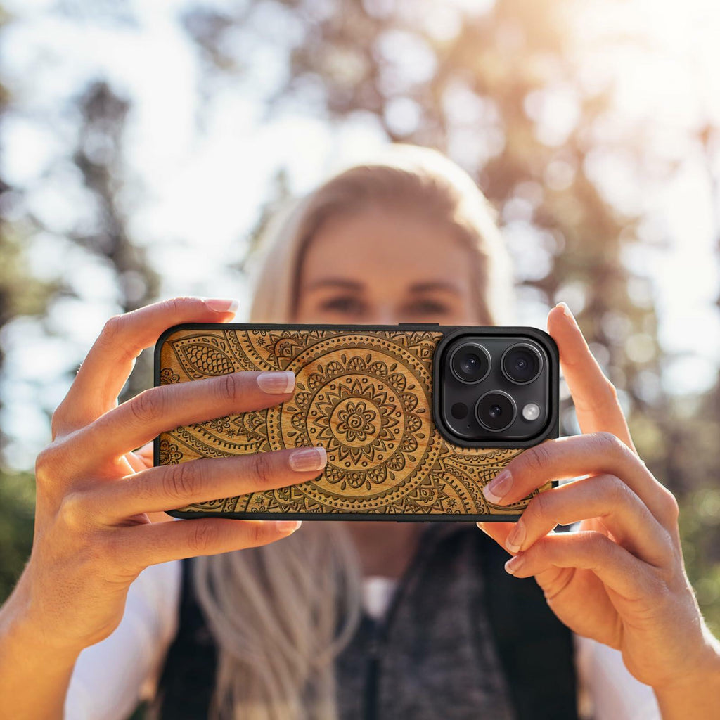 Carveit Magnetic Wooden Case for iPhone 16 Pro Case, Wood Artisan Engraved &