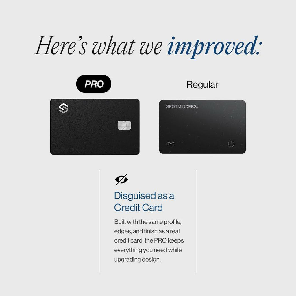 SPOTMINDERS Apple MFi Certified Wallet Tracker PRO for Travel Credit Card Design