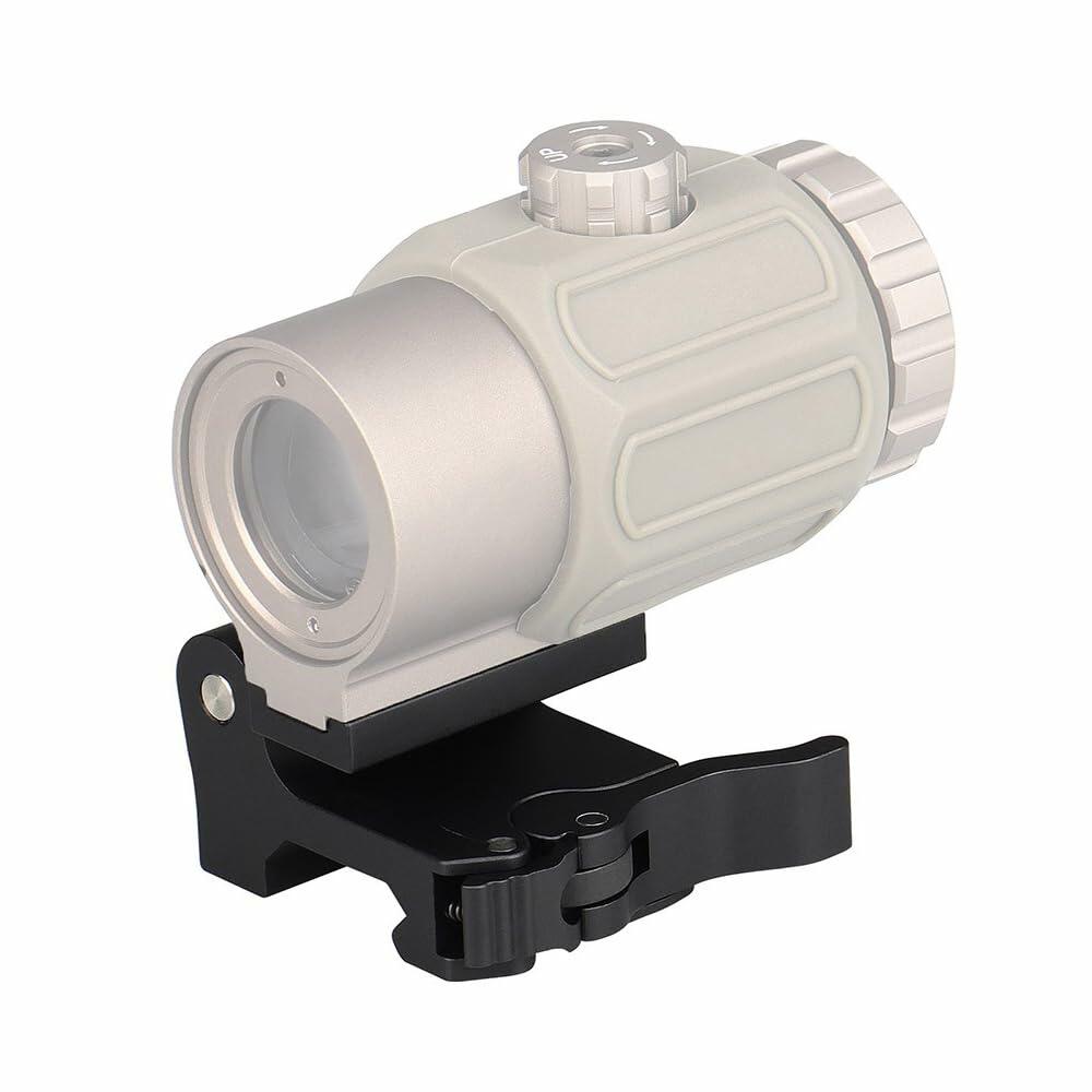 Optic G33 G43 G45 3X/5X Magnifier Flip-to-Side Mount，QD Quick Release/Detach Optics Mount Base With Heighten Spacer Base Combo，Compatible With Standard 20mm Pic Rail Mounting，Lightweight Aluminium