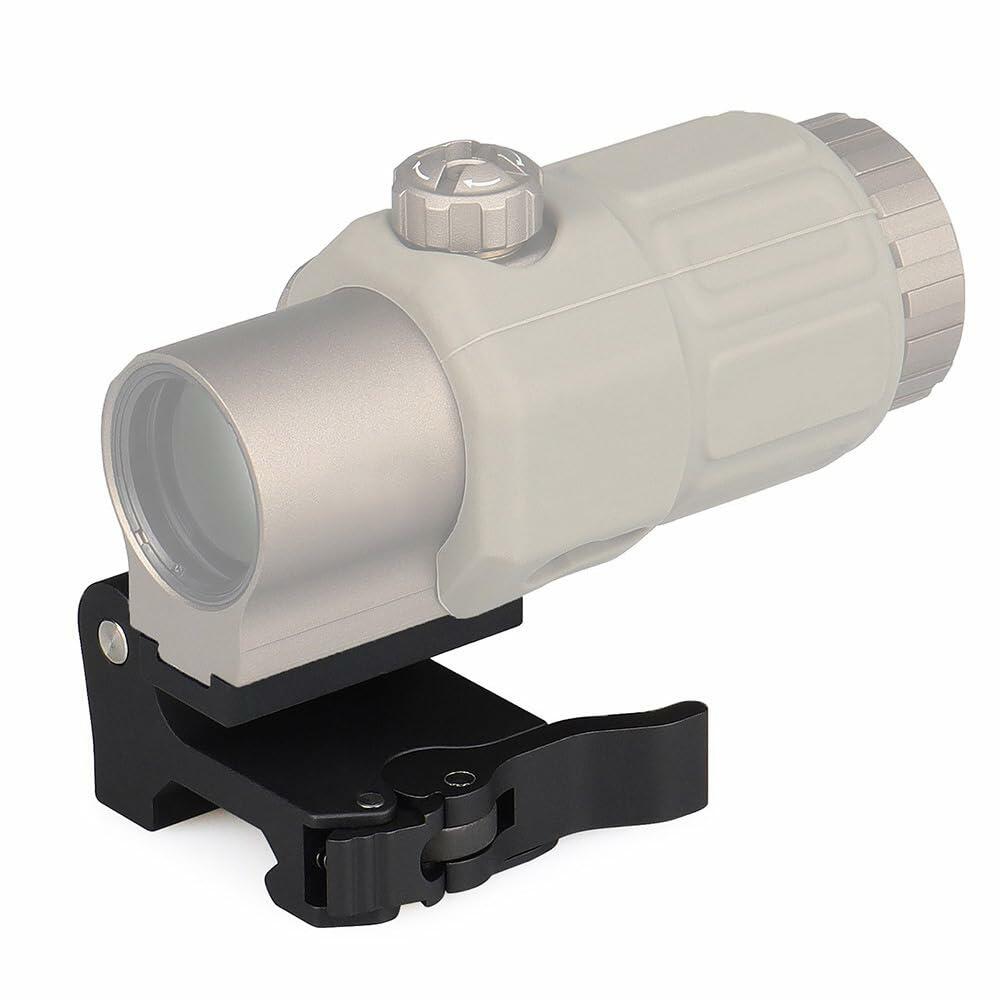 Optic G33 G43 G45 3X/5X Magnifier Flip-to-Side Mount，QD Quick Release/Detach Optics Mount Base With Heighten Spacer Base Combo，Compatible With Standard 20mm Pic Rail Mounting，Lightweight Aluminium