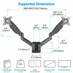 AVLT Dual 17"-32" Monitor Wall Mount fits Two 19.8 lbs Flat/Curved Computer
