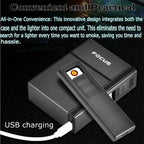 Cigarette Case- with USB Rechargeable Flameless Lighter - Holds 20 Regular