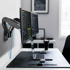 AVLT Dual 17"-32" Monitor Wall Mount fits Two 19.8 lbs Flat/Curved Computer