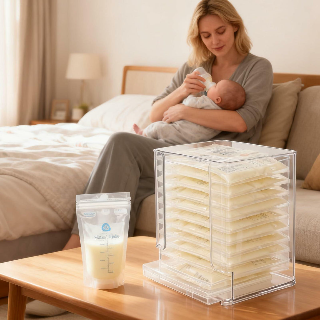 Rainmae Breastmilk Storage Bag Organizer, Breastmilk Freezer Tray, Breast Milk