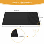 Silicone Coffee Mat with Raised Edges, , 24'' x 16'', Bar Mat for Countertops,