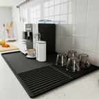 Silicone Coffee Mat with Raised Edges, , 24'' x 16'', Bar Mat for Countertops,