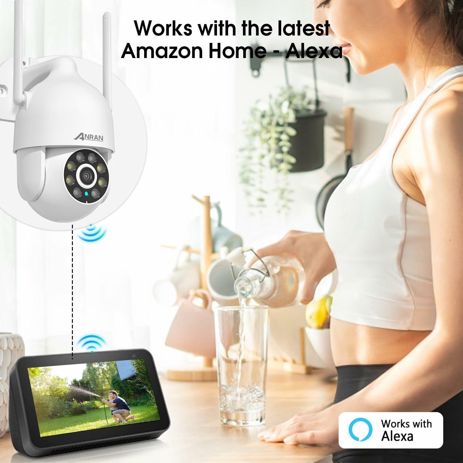 ANRAN 2K WiFi Security Camera Outdoor: 2.4/5GHz Dual-Band, Auto-Tracking, 2-Way