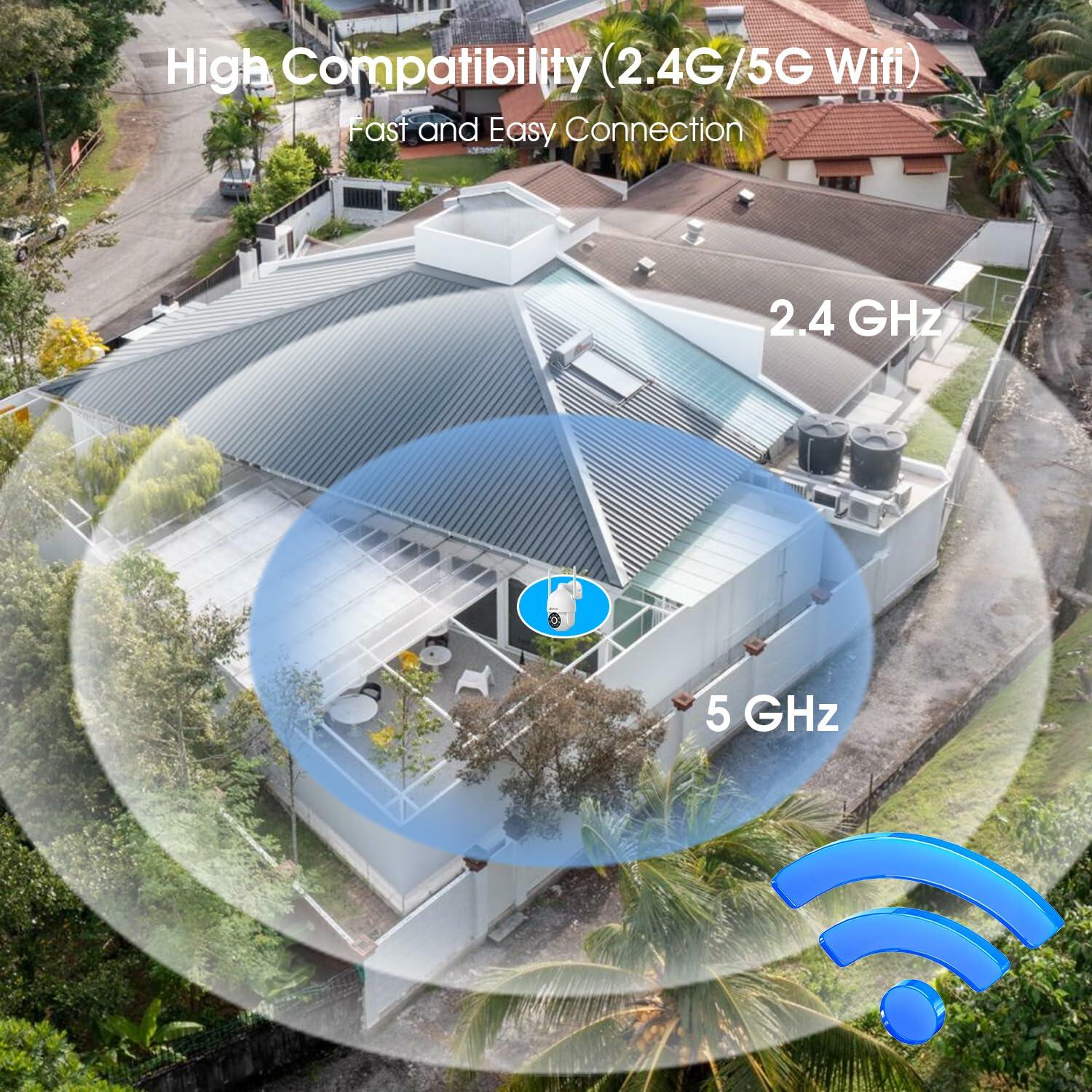 ANRAN 2K WiFi Security Camera Outdoor: 2.4/5GHz Dual-Band, Auto-Tracking, 2-Way