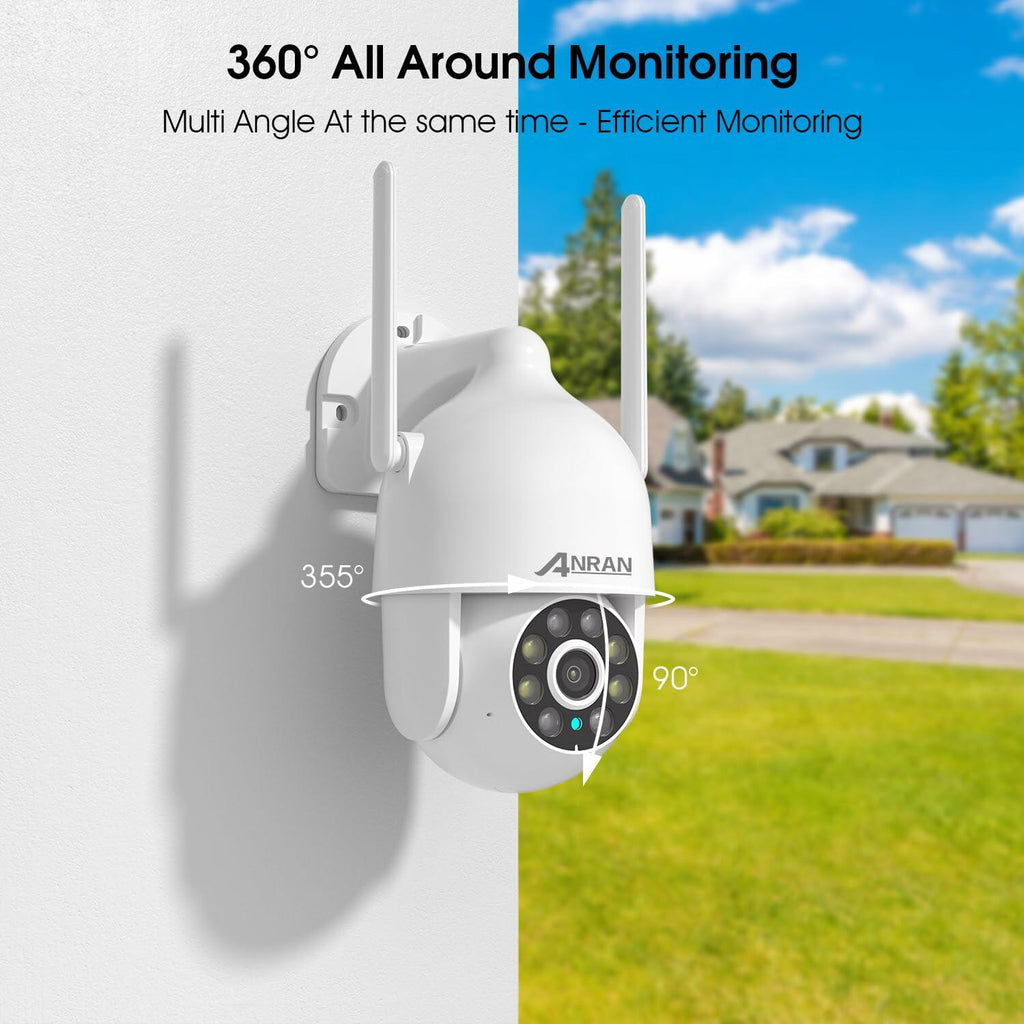 ANRAN 2K WiFi Security Camera Outdoor: 2.4/5GHz Dual-Band, Auto-Tracking, 2-Way