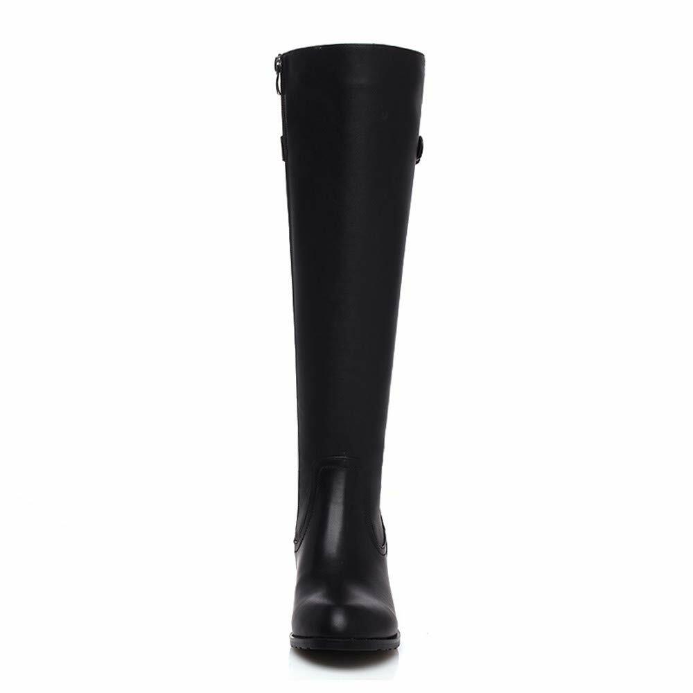 TinaCus Women's Genuine Leather Round Toe Handmade Back Zip Comfort Low Heel