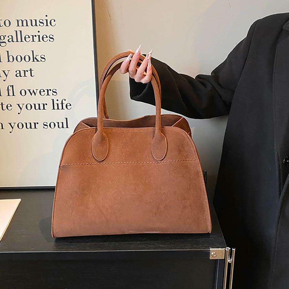 Suede Tote Bag for Women - Top-handle Handbag, Crossbody & Shoulder Bag Options