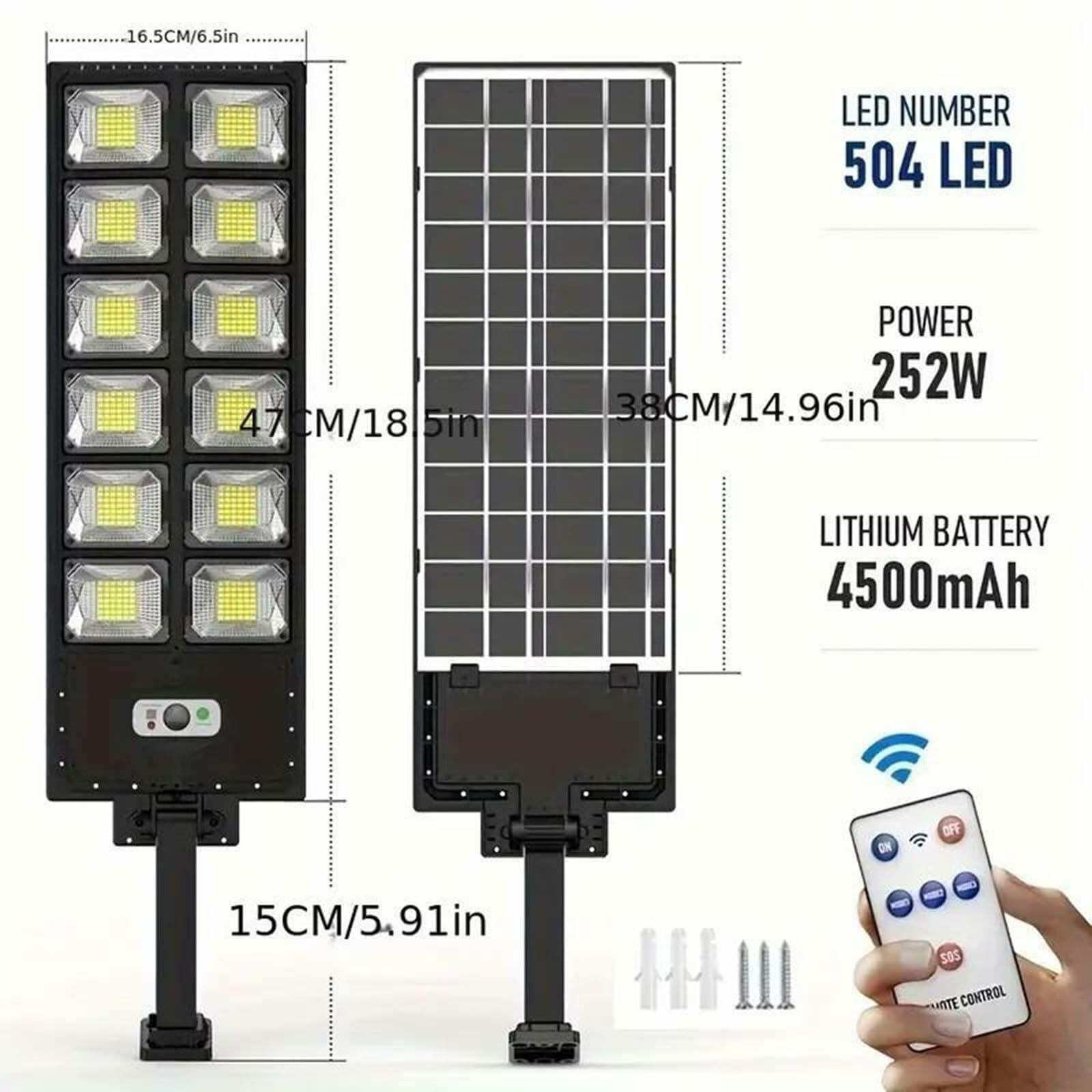 LOPUUFKJJ Solar Street Lights Outdoor Waterproof 200000LM 6500K 504 LED