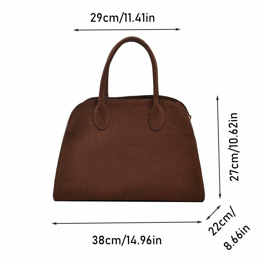 Suede Tote Bag for Women - Top-handle Handbag, Crossbody & Shoulder Bag Options