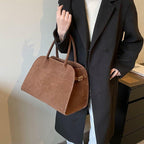 Suede Tote Bag for Women - Top-handle Handbag, Crossbody & Shoulder Bag Options
