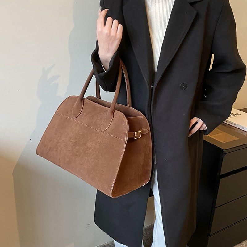 Suede Tote Bag for Women - Top-handle Handbag, Crossbody & Shoulder Bag Options