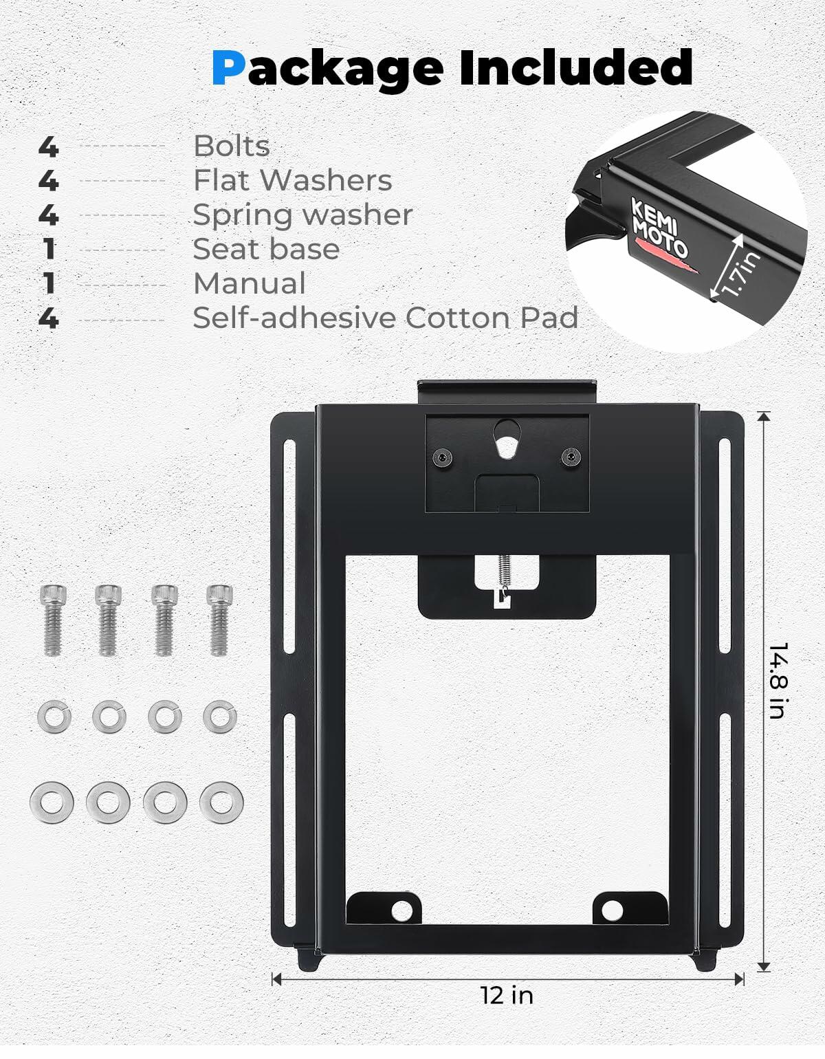 KEMIMOTO 1 Pack UTV Seat Lowering Base Accessories Thick Steel Lower Seat Base