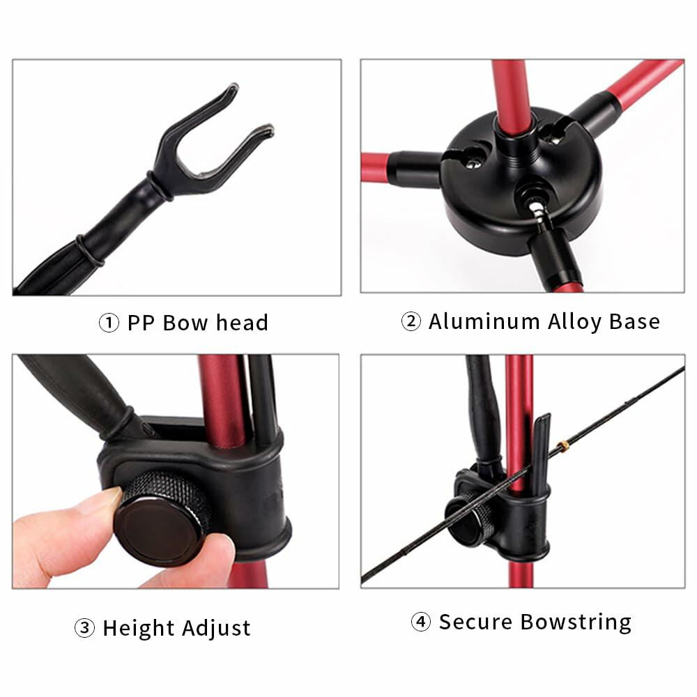 Portable Archery Recurve Bow Stand, Foldable Aluminum Alloy Recurve Bow Holder