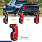 glistuning LED Tail Lights Assembly Compatible with Chevrolet Silverado 2019-2023 1500 2500HD 3500HD [Halogen Model] Start-up Animation Sequential Turn Signal Rear Lamps Accessory [Not fit LED model]