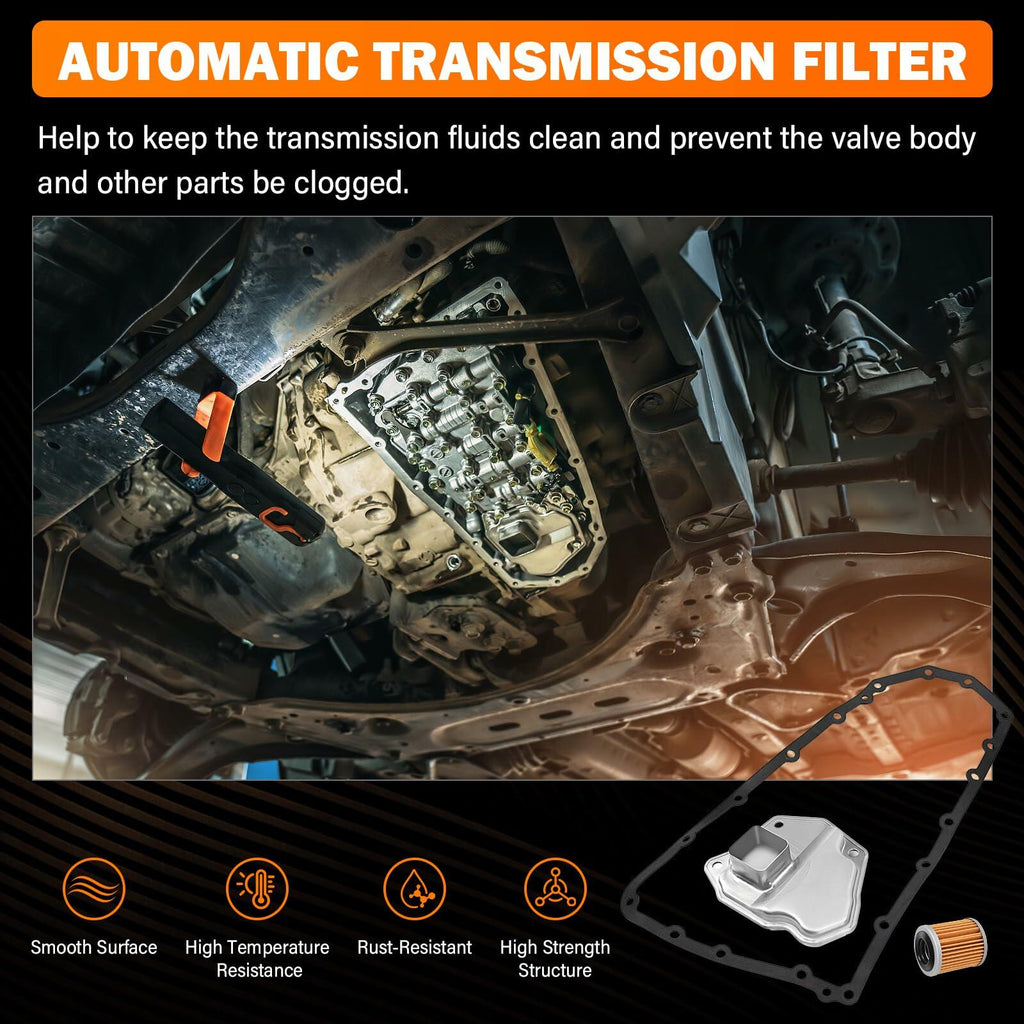 JF011E RE0F10A CVT Transmission Filter Kit with Oil Cooler Filter & Pan Gasket