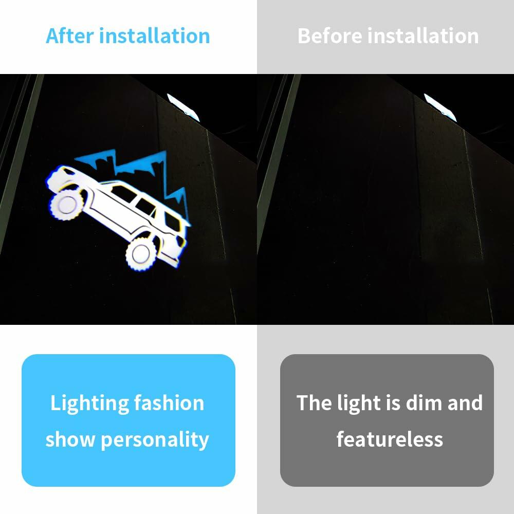 2 PCS LED Car Door Logo Lights Compatible for 4Runner 2010-present Courtesy