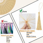 Aokbean 100pcs 5 Inches Handmade Silky Floss Soft Craft Bookmark Tassels with