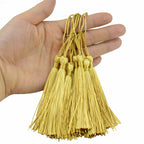 Aokbean 100pcs 5 Inches Handmade Silky Floss Soft Craft Bookmark Tassels with